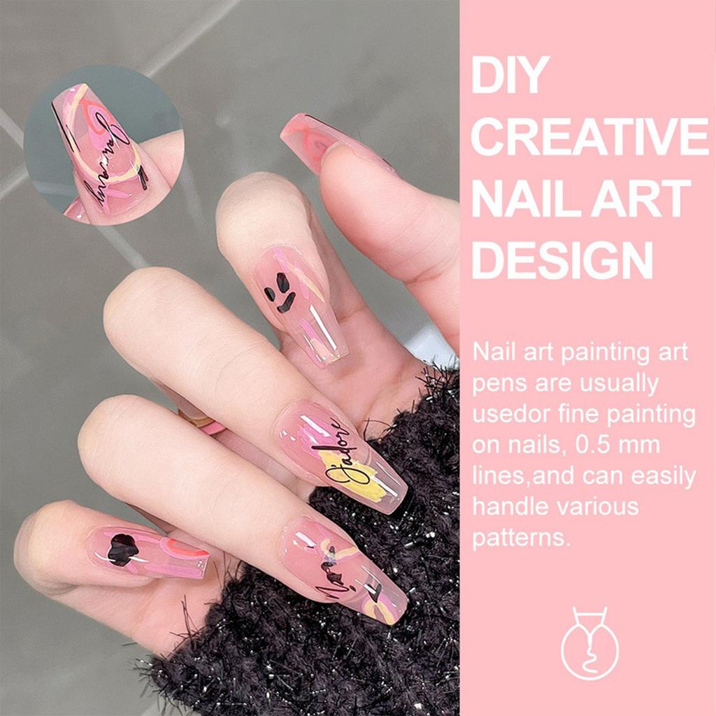DIY Nail Pen  Painting And Doodling  Nail High-gloss Outlining Pen  Acrylic Pen Set  Colored Paint And Nail Pen 30ML
