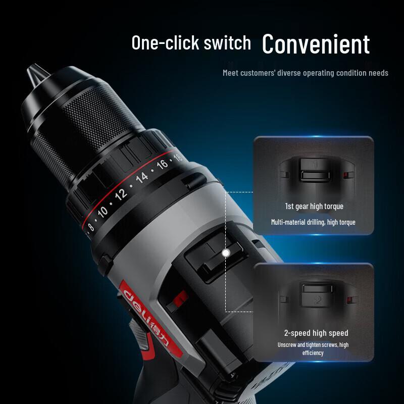 Deli 16V Brushless Cordless Drill/Driver CN plug (adapter included)