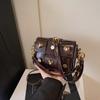 Bags This year's popular bag 2025 new Korean version fashion splicing shoulder bag women's crossbody rivet small square bag