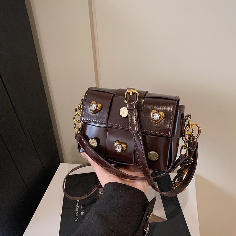 

Сумки Популярна сумка цього року 2025 нова корейська версія модна комбінована сумка через плече жіноча сумка-кросбоді з заклепками маленька квадратна сумка