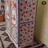 Hand Painted Indian Wood Cabinet: Colorful Floral Bedroom Sideboard
