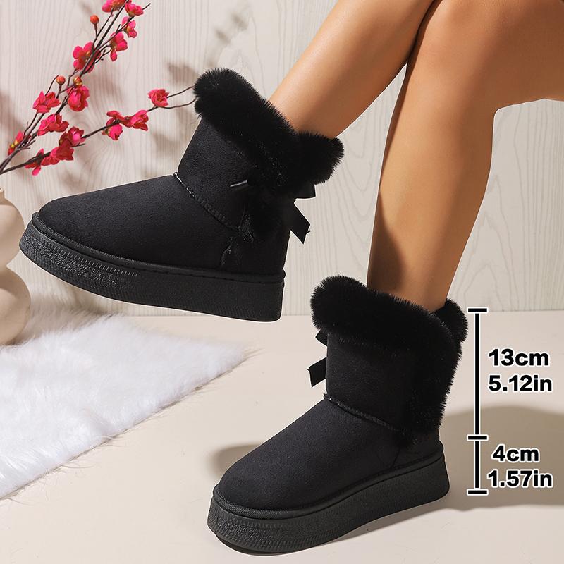 Fashion Faux Fur Winter Snow Boots Woman Non Slip Thicken Plush Ankle Boots Women 2025 Thick Bottom Warm Cotton Padded Shoes Female