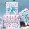 Pink Bow Pattern Paper Rainbow Watercolor Birthday Gift Wrap Diy Craft Paper Charming Christmas Gift Packaging For Christmas Diy