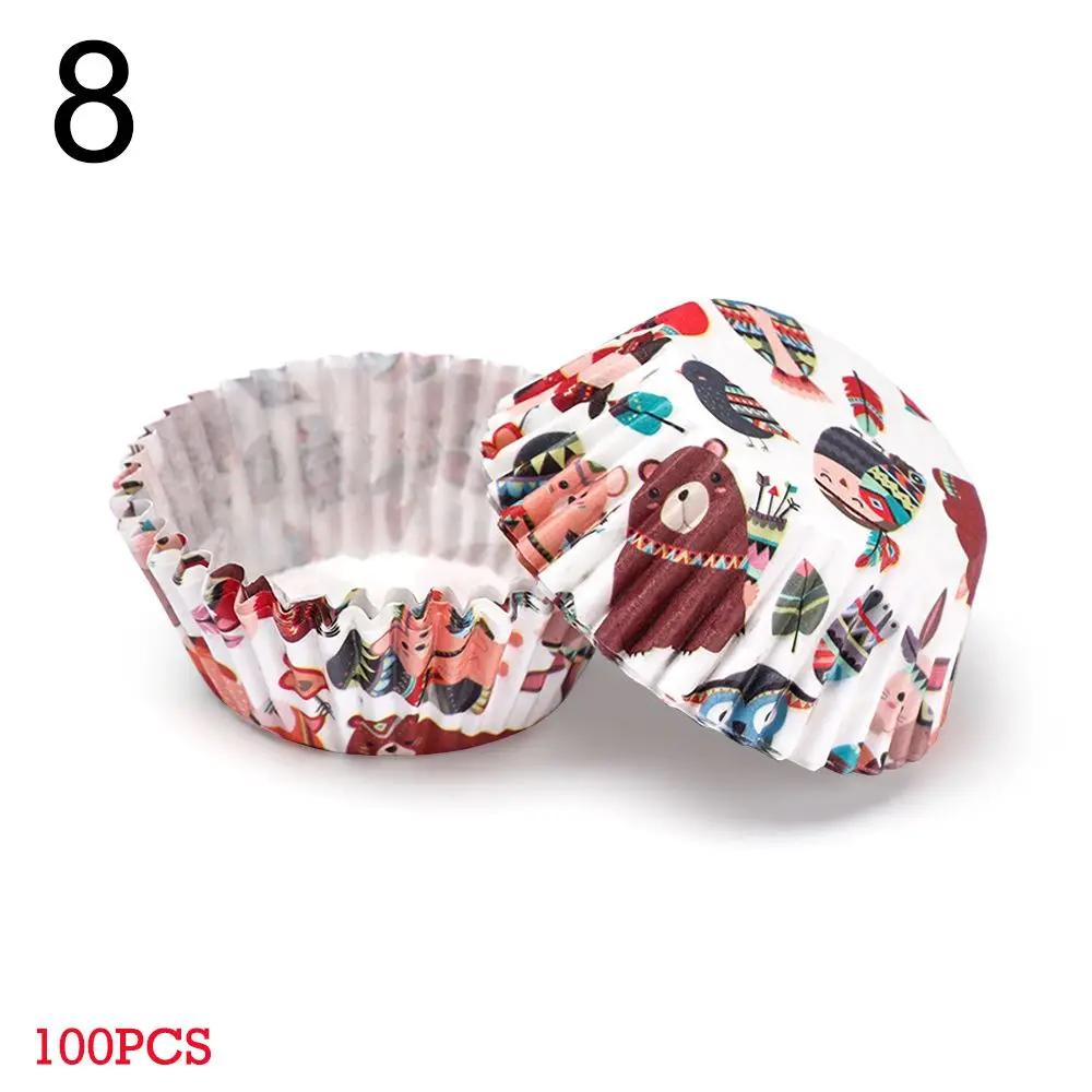 100PCS  Muffin Cup Cupcake Baking Mold Grease-proof Cake Paper Cups Animal Flower Bakeware DIY Pastry Tools Kitchen Accessories