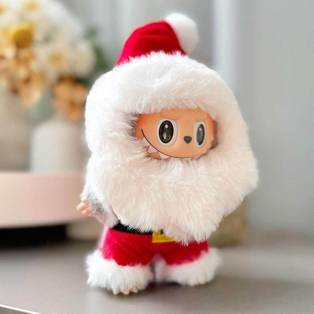 [No Doll] Plush Doll'S Clothes Christmas Claus Clothes For 17Cm Labubu Christmas Holiday Gift Cute Set