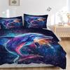 3pcs Colorful Dolphin Bedding Set - Includes One Quilt Cover and Two Pillowcases (No Core) - Home Decor, Festival Gift, Polyester Fabric, An