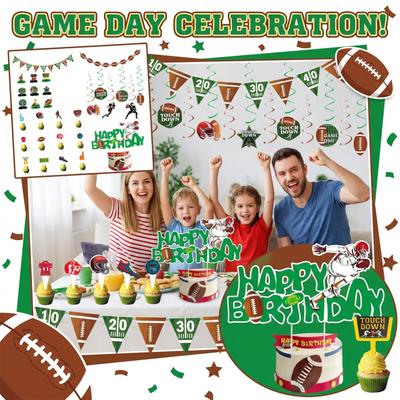 Rugby Party Dekoration Zubehör Fan Party Set Dekoration Banner Einstecker