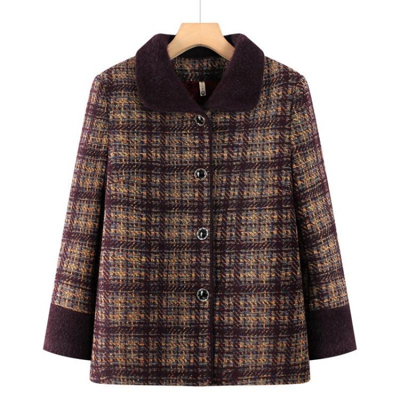 

Autumn and winter coat fleece thickened mink fleece old lady warm top loose women 5XL [recommended 150-80kg]