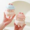Caneca de coelho tridimensional fofa pintada à mão, caneca de cerâmica criativa para lembrancinha de aniversário, copo de água estudantil com desenho animado e tampa