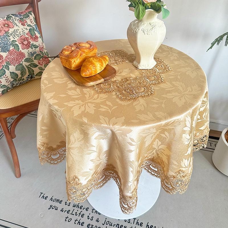 American Lace Round Tablecloth for Living Room Coffee Table