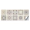 10-Pack European Style Floral Tile Wall Stickers for Living Room and Bathroom - Self-Adhesive PVC Crystal Film