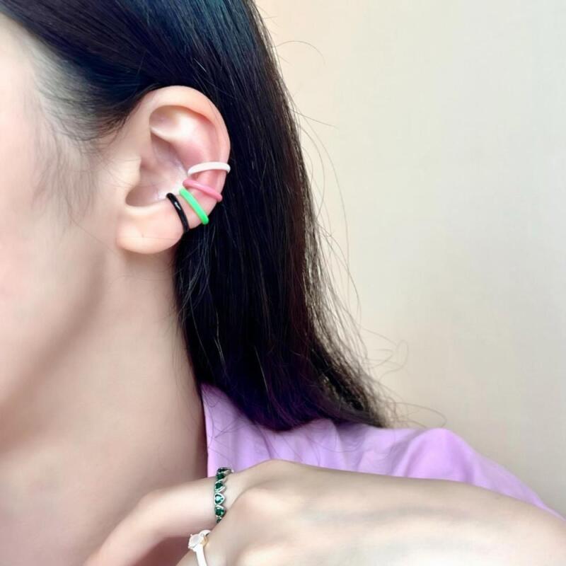 

Tinlos Women s Primary Color Fluorescent Ear Cuff Bracelet Vivid Mini green