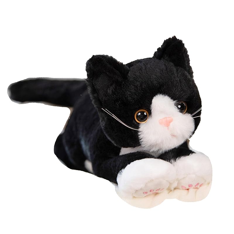 

Hyack cat stuffed toy cat body pillow toys Fluffy real cute gift black cat cat (black and white) [product]