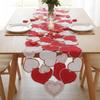 38x176cm Embroidered Valentines Day Tablecloth Reusable Love Heart Pattern Table Runners For Wedding Anniversary Romantic Events