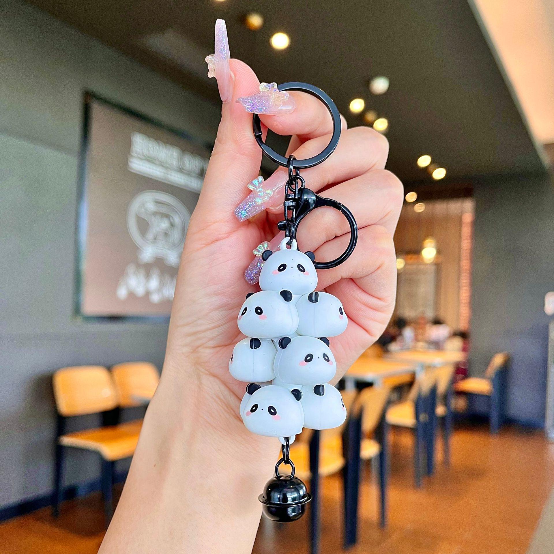Strawberry Bear Cartoon Keychain: Stackable Charms Doll Pendant for Backpacks, Cute Claw Machine Gift.