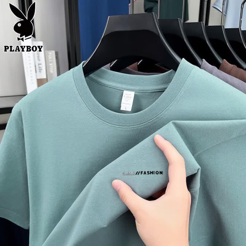 PLAYBOY Men's Pure Cotton Short Sleeve T-Shirt