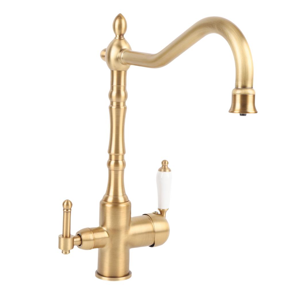2 Handle Bathroom Faucet Bathroom Faucet Brass Rotatable 2 Handle Antique Sink Faucet Basin Mixer Tap for Lavatory Sink Vanity