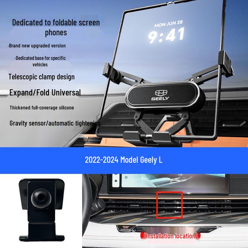 Custom Foldable Phone Holder for Geely Models: Emgrand, Boyue, Vision X1/X6, Jiaji, Binyue, Xingyue L, Xingyuan