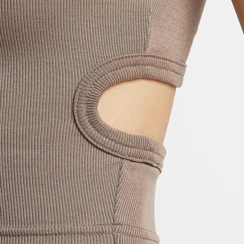 Nike Sportswear Chill Knit Breathable Versatile Short Sleeve T-Shirt Women Tops Mink-Brown HJ0720233