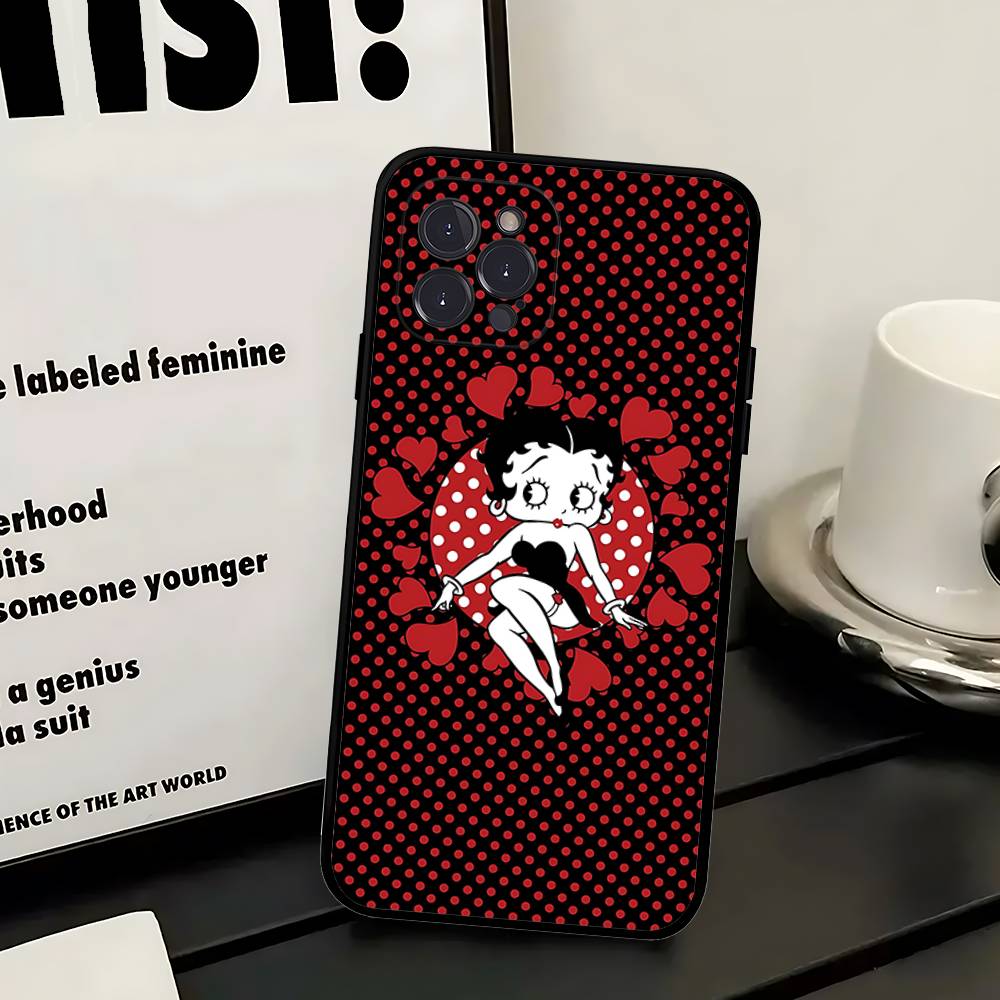 

Cartoon B-Betty B-Boop Phone Case For IPhone 14 Plus 13 Mini 11 16 15 17 Pro Max Protection Shockproof iPhone 14 pro