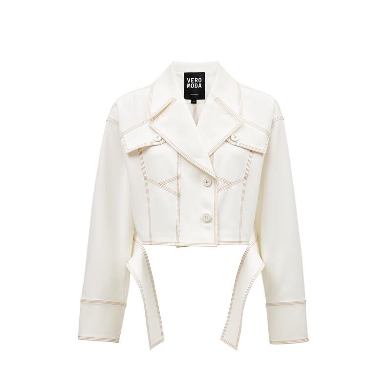 Veromoda Women's 2024 Early Autumn Contrast Stitch Short Jacket