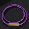 Nuovo Bracciale in Pelle Intrecciata Viola alla Moda Bracciale da Uomo Gioielli da Donna Bracciale Multistrato