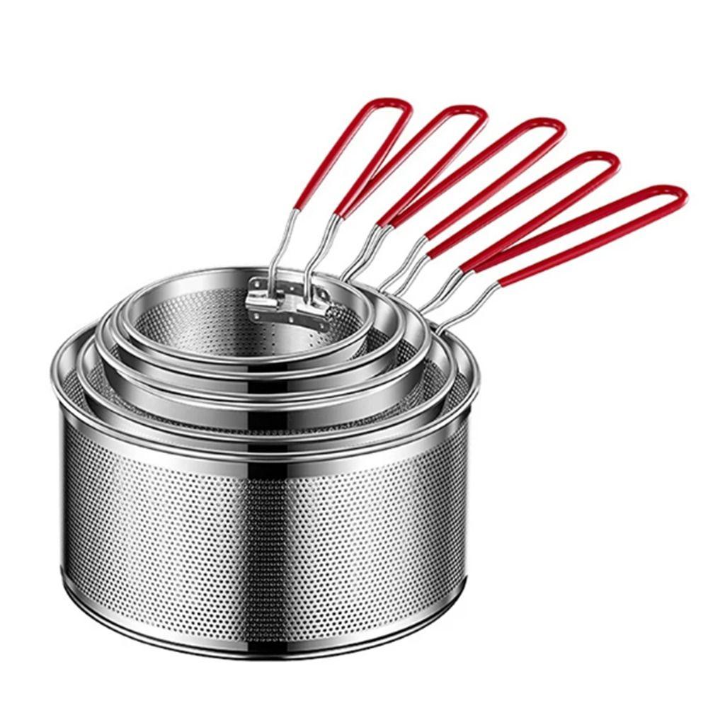 Easy Clean Oil Pan Strainer Stainless Steel Deep Frying Basket Cooking Basket  Kitchen Tool