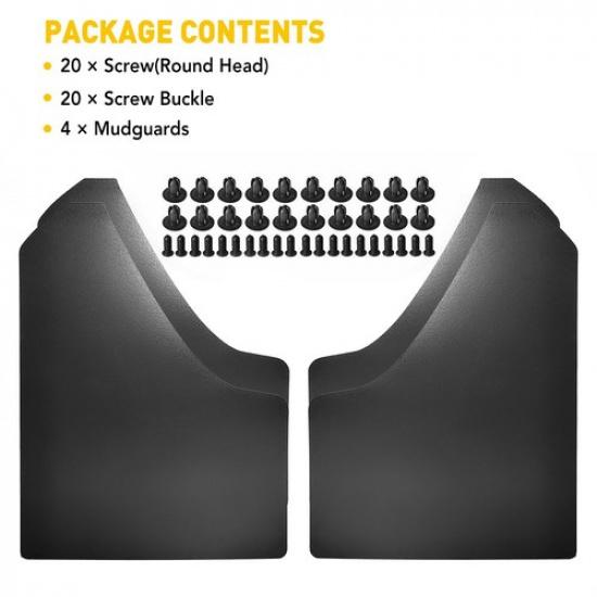 4X Black Universal Splash Guards Mud Flaps for Ford F150 F250 Car Pickup Truck V