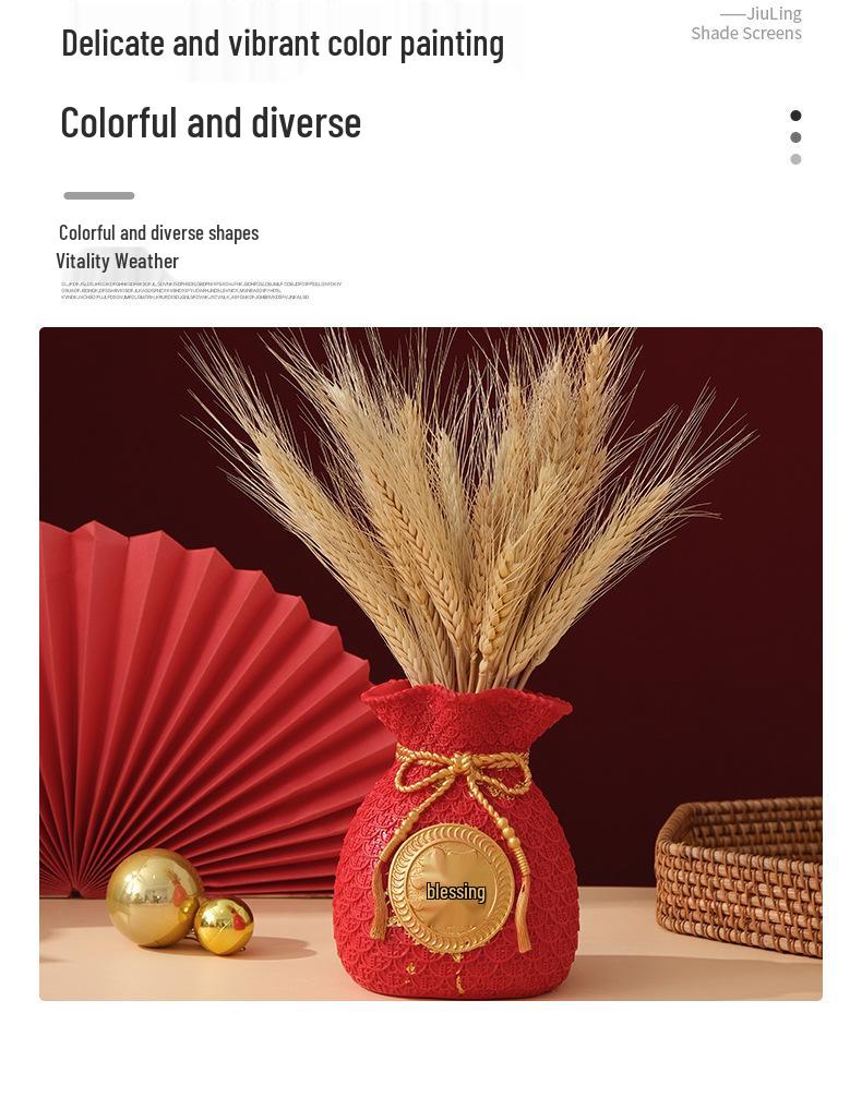 Golden Wheat Ear Festive Vase Ornaments for Home or Housewarming