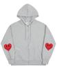 Graver [Unisex] Elbow Heart Smile Zip-Up Hoodie_Gray