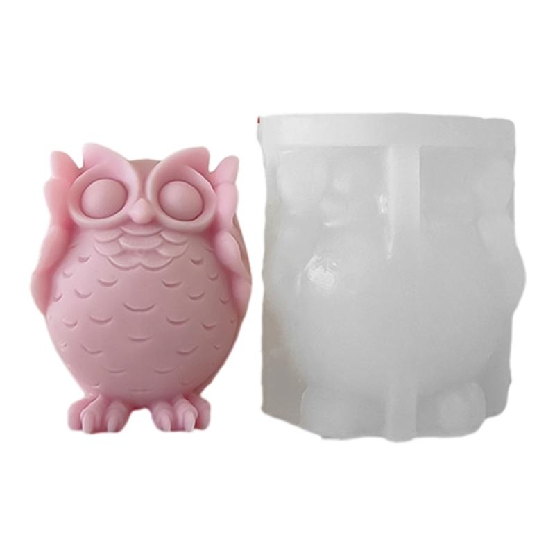 3D Owl Silicone Candle Mold DIY Scented Candle Wax Molds Handmade Plaster Resin Soap Making Craft Mold Desktop Ornament