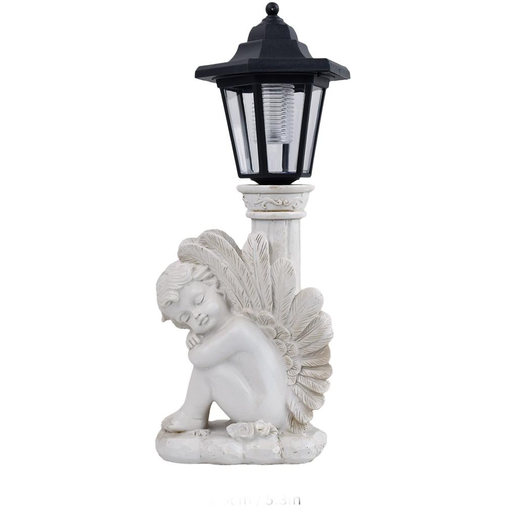 Antique Roman Column Knee Angel Solar Outdoor Light Antique Roman Column Knee Solar Outdoor Light Courtyard Ornament Light