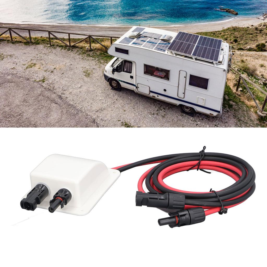 Passe-Toit Solaire Double Étanché IP68 ABS – 2 Pièces Pour Panneaux Solaires Camping-Car & Bateau