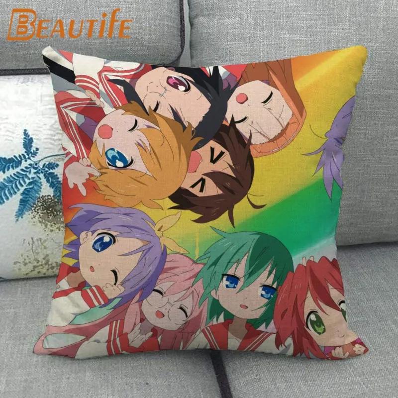 Custom Lucky Star Pillowcase Cartoon Girl Wedding Decorative Cotton Linen Pillow Case for Home Pillow Cover 45X45cm One Side