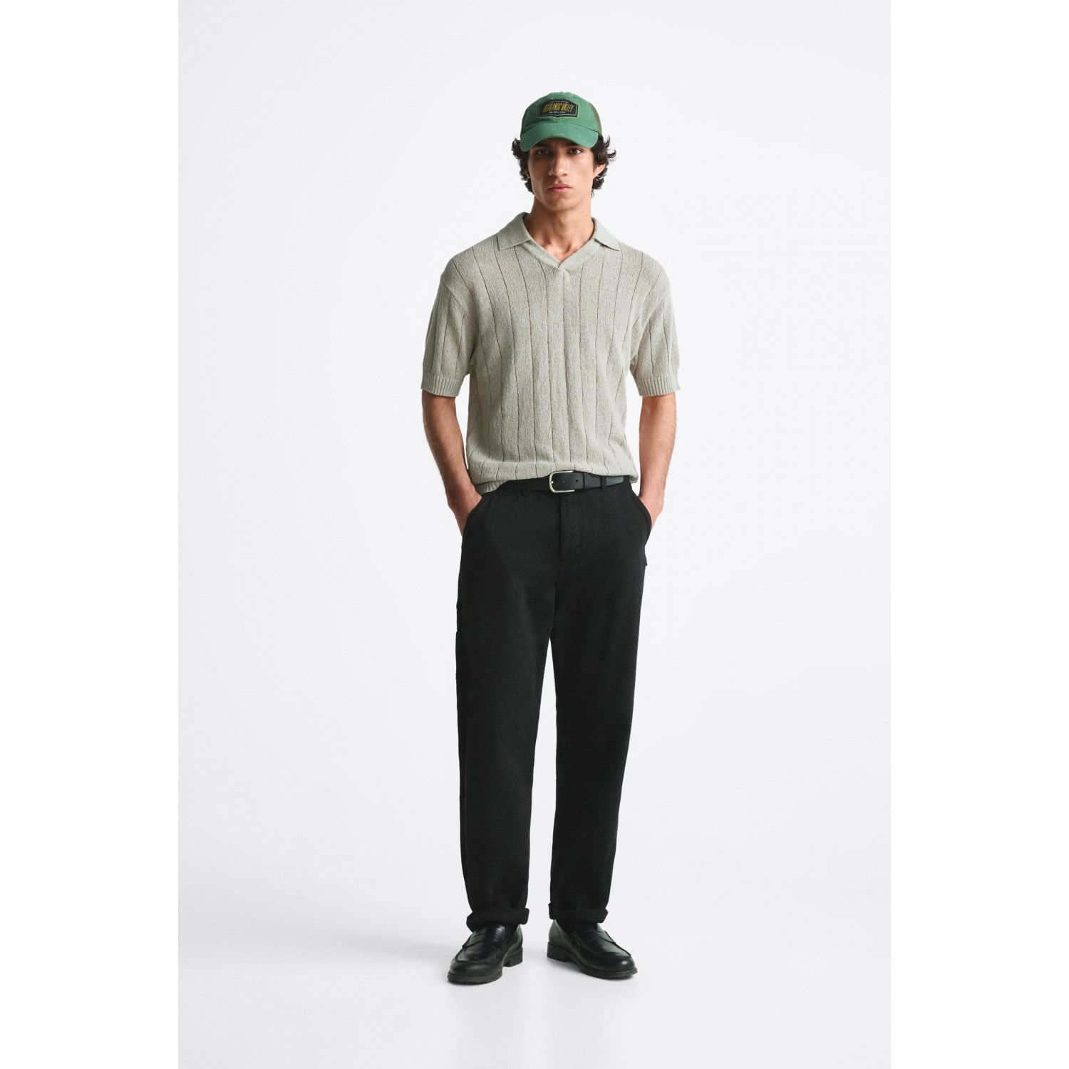 

LINEN - COTTON KNIT POLO SHIRT