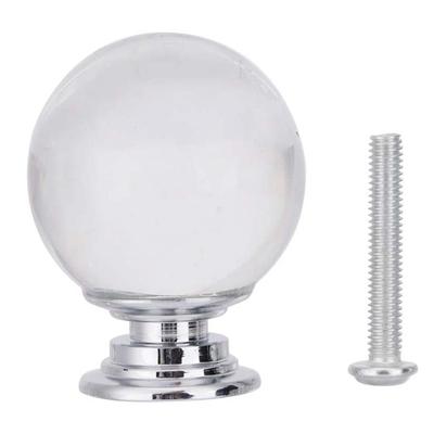 1PCS 30mm Ball Shape Crystal Glass Pull Handle Cabinet Drawer Cupboard Knob