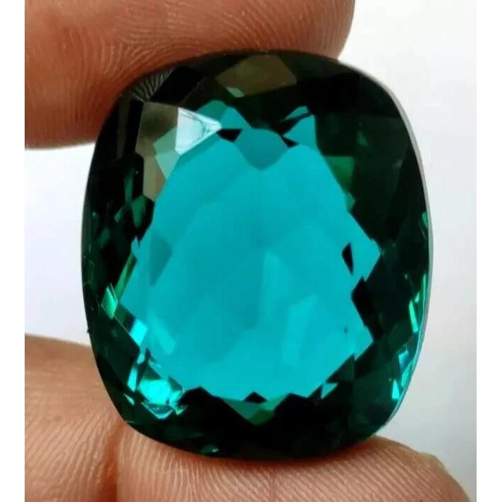 Certified Teal Blue Topaz Large For Cushion Cut 59-60 Ct Beautiful Gemstone