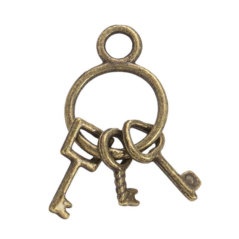 

Vintage Handmade Alloy Key Pendant Bracelet Necklace Jewelry Accessories 10pcs коричневий