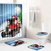 3D Digital Printing Christmas Waterproof Shower Curtain Four-Piece Bathroom Non-Slip Door Mat Bedroom Living Room Floor Mat Carpet