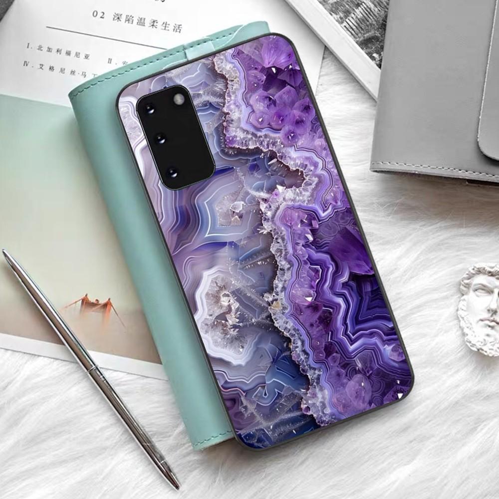 Marble Agate Pattern Phone Case Silicone PC+TPU For Samsung S10 20 30 22 23 24 Plus Lite Ultra Cover