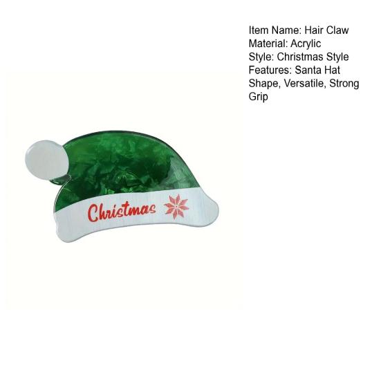Christmas Hat Hair Claw Scalp Protection Shark Hair Clip Shower Back Head Hair Claw Versatile Hair Accessories