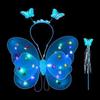 LED Children Costume Props Girls Skirts Angel Luminous Wings Flashing Butterfly Skirt Lights Suit 2-8year Easter Valentines Day