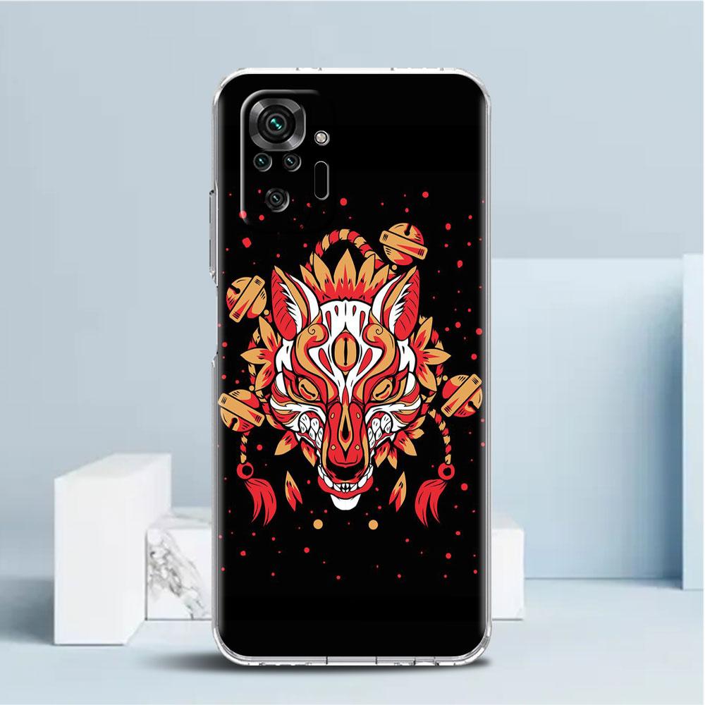 Custodia Maschera Oni Samurai Per Xiaomi Redmi Note 11 Pro 10 9 9S 8 8T 7 9A 9C 9T 10 10C K40 Cover Morbida Trasparente in TPU per Telefono