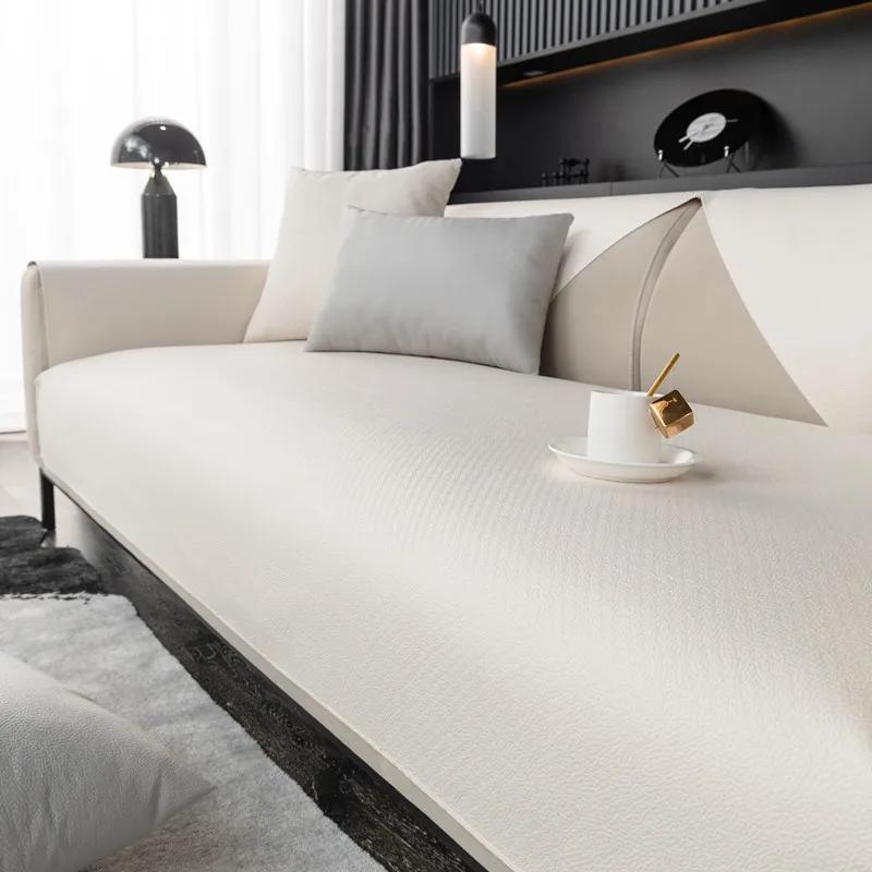 Waterproof Sofa Cushion Anti-scratch Sofa Cover Solid Color Non-slip Four Seasons Universal Cowhide Pattern Sofa Protect Cover