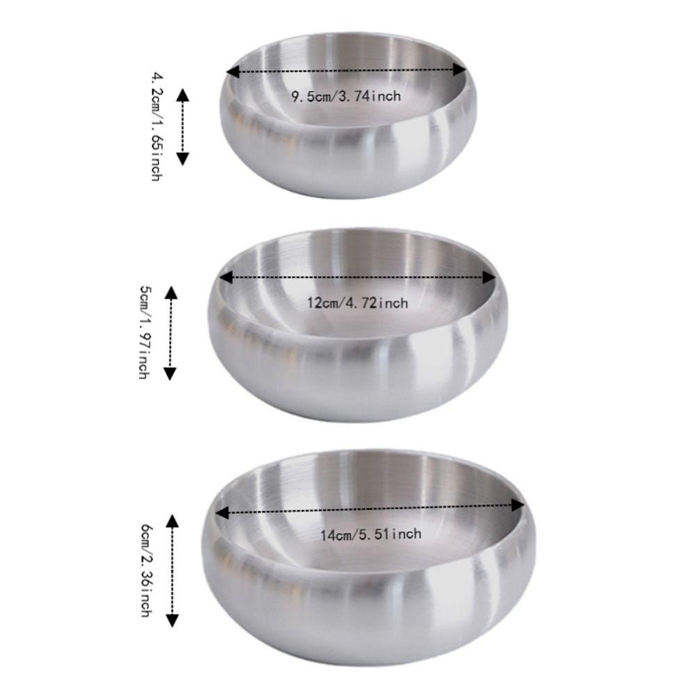 Double-Layer Korean Stainless Steel Rice Bowl Heat Insulated Kimchi Bowl Soup Bowls  Children