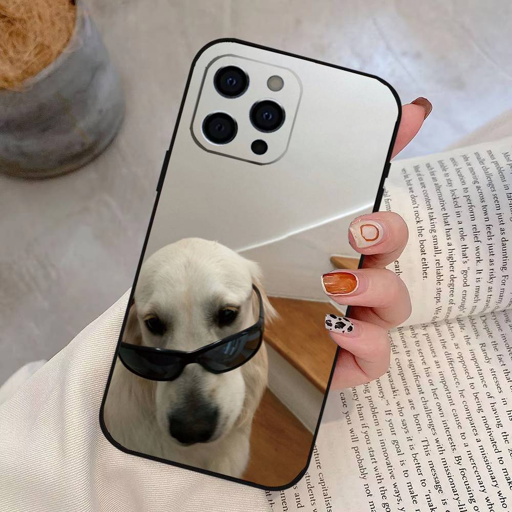 Lustige Süße Hund Handyhülle Für iPhone 17,16,15,14,13,12,11 Plus,Pro Max,XS,Weiche Silikon Schwarze Hülle