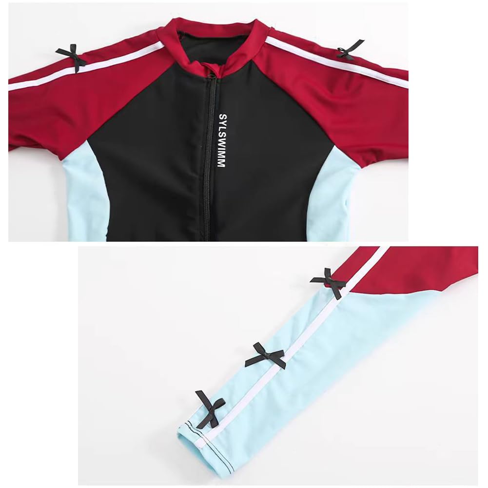 KANO SEIKA Fitness Long Sleeves with Chest Plus Sizes for Cool To the Cute Swim Tank and Perfect for the or Pool Practice Women's 5-Piece Swimsuit,