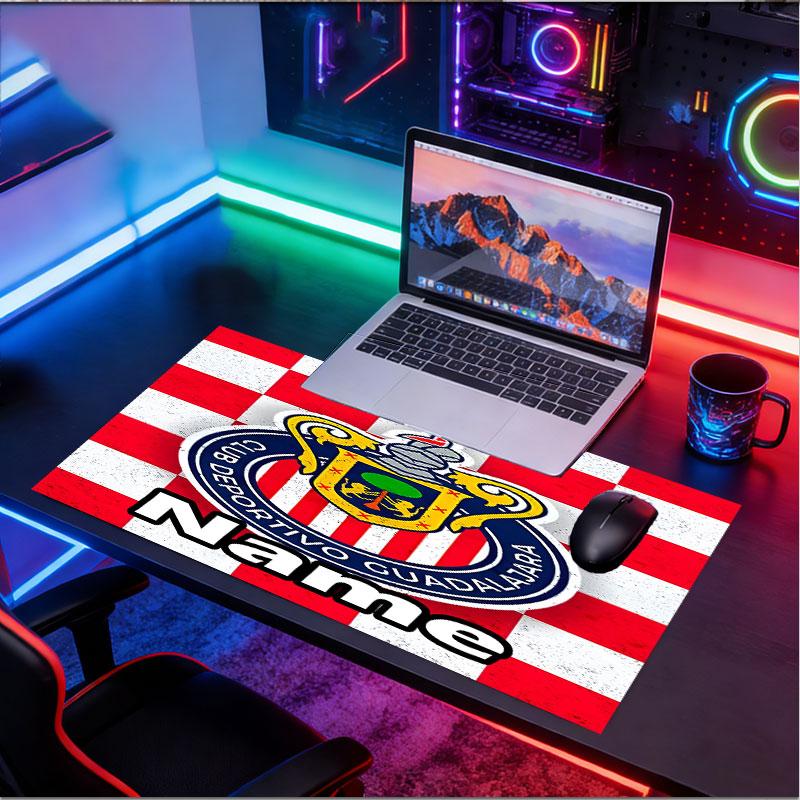 Kişiye Özel İsimli Club Deportivo Guadalajara Desenli Mouse Pad, Dizüstü Bilgisayar Masa Matı, Ev İçin Dekoratif Masa Matı Klavye Altlığı Hediye