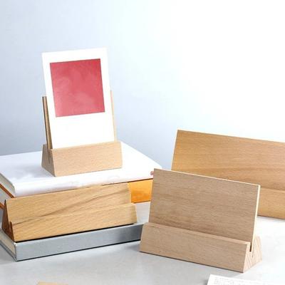 Natural Wooden Desk Calendar Holder Stable Base Postcard Holder Card Display Stand  Stationery
