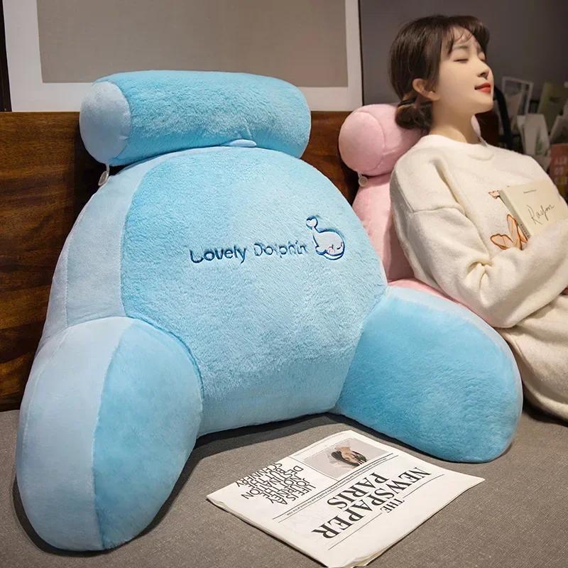 Removable and Washable Bedhead Backrest Pillow Office Chair Protect The Waist Seat Cushion Cartoon Cute Soft Waist Pillow 55x45cm 5690₽